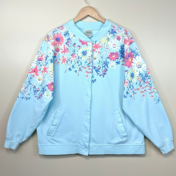 Vintage Tops - Vintage 90's Floral Fleece/Jacket